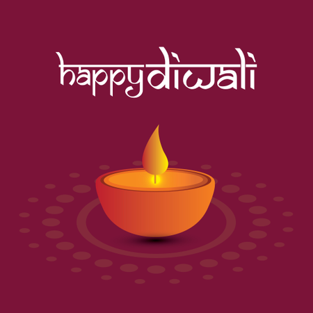 Diwali Festival Greeting Card With Beautiful Rangoli And Diya Background  Illustration