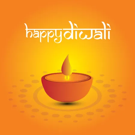 Diwali Festival Greeting Card With Beautiful Rangoli And Diya Background  Illustration