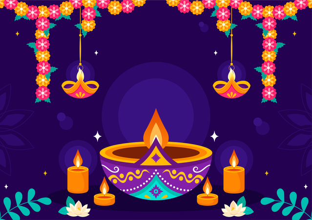 Diwali Festival of Lights  Illustration