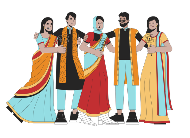 Diwali festival sparkles  Illustration