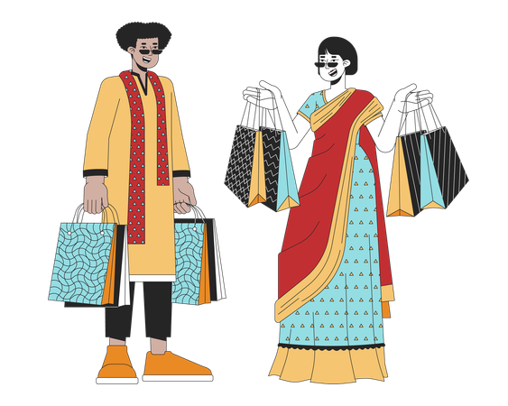 Diwali gift bags  Illustration