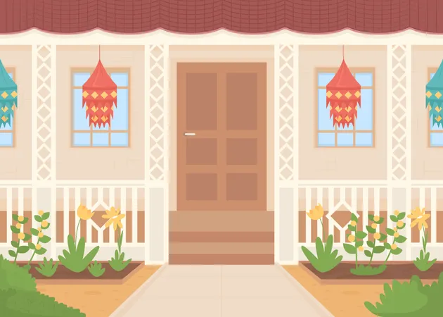 Diwali house  Illustration