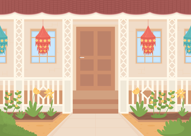 Diwali house  Illustration