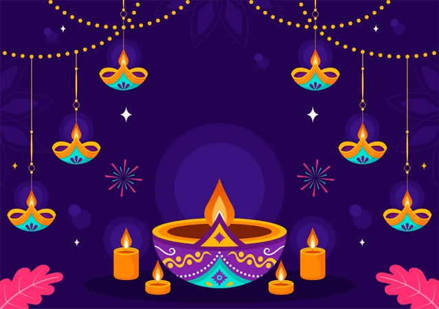 Diwali-Lichterfest  Illustration