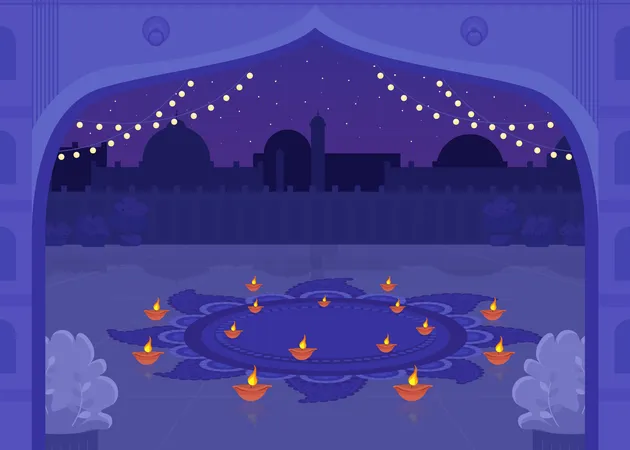 Diya candles for Diwali celebration  Illustration