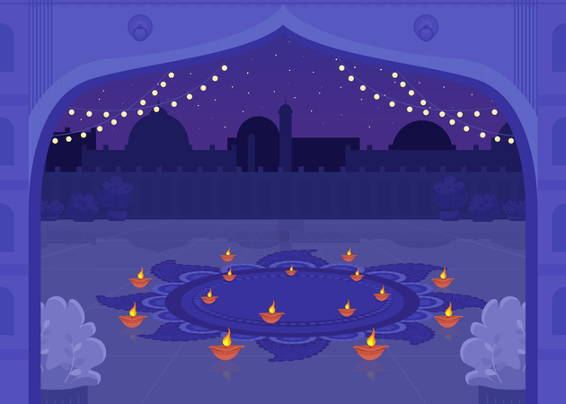 Diya-Kerzen für die Diwali-Feier  Illustration