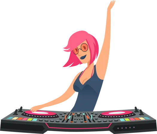 Chica dj  Ilustración