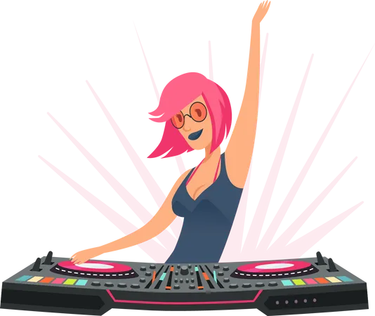 Dj girl  Illustration