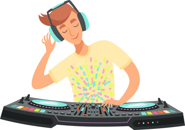 DJ jouant de la musique  Illustration