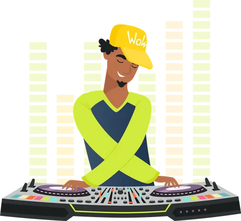 DJ jouant de la musique  Illustration