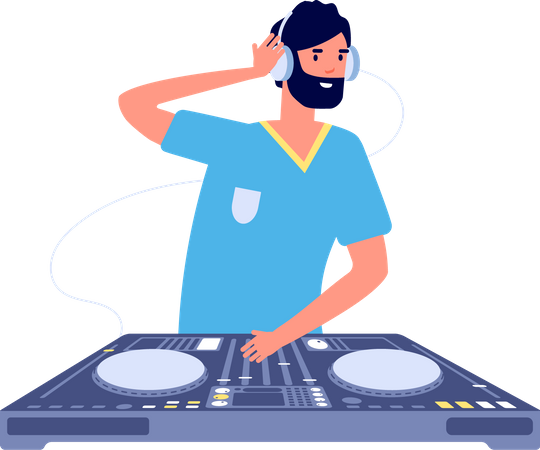 DJ jouant de la musique  Illustration