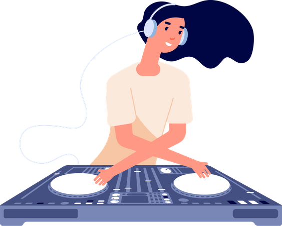 DJ joue de la musique  Illustration