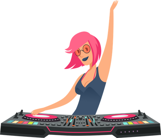 DJ-Mädchen  Illustration
