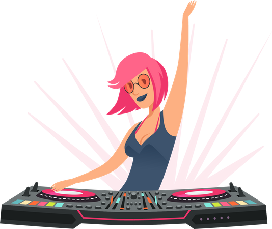 DJ-Mädchen  Illustration