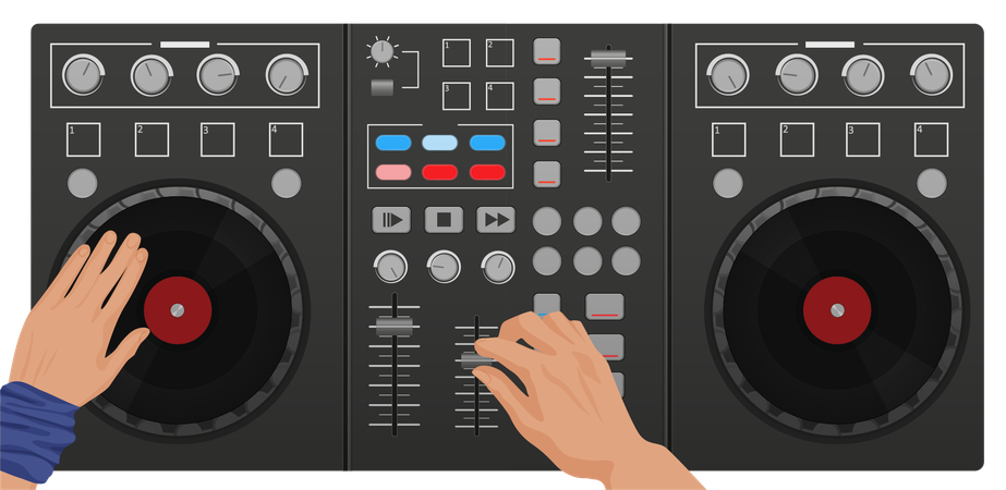 DJ mixing device  Illustration