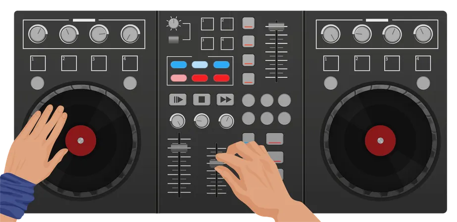 DJ mixing device  Illustration