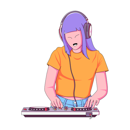 Dj Mixing  Illustration