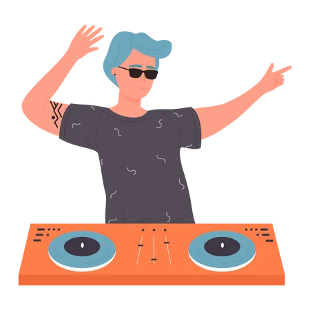 Dj Play Music  Illustration