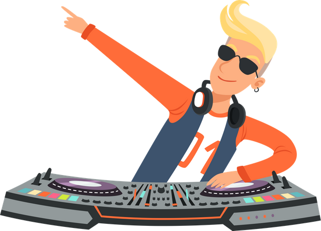 Dj Play Music  Illustration