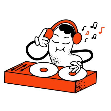 DJ player  일러스트레이션