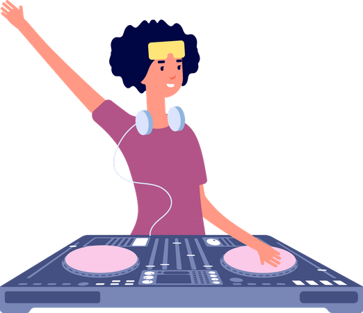 DJ spielt Musik  Illustration