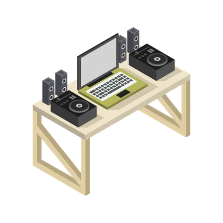 Dj Table  Illustration