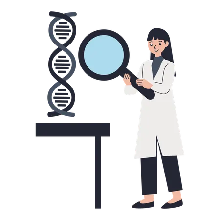 DNA-Analyse durch Arzt durchgeführt  Illustration