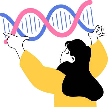 DNA-Analyse durch Lehrer durchgeführt  Illustration