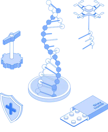 DNA e mecina  Ilustração