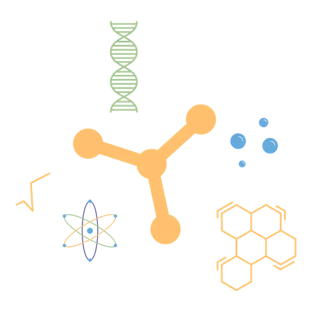 DNA Molecule And Molecular Structure Vector Illustration In Flat Style With Science Theme Editable Vector Illustration Illustration