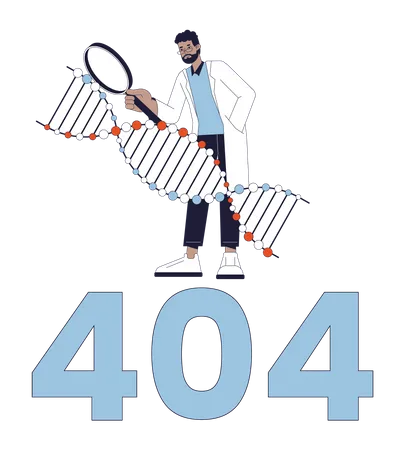 Dna research error 404  Illustration