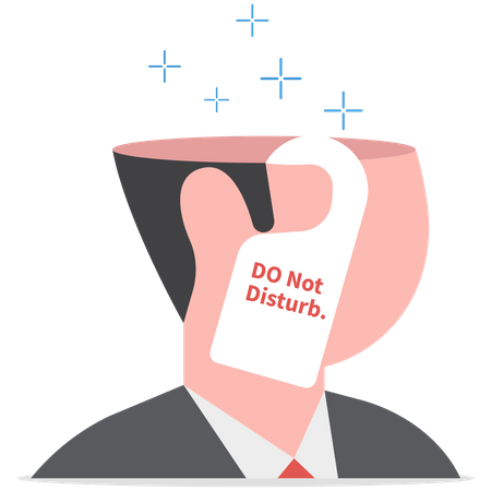 Do not disturb while thinking  Illustration