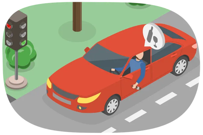 3 D Isometric Flat Vector Conceptual Illustration Of Drunk Driver Dont Drink Alcohol Before Driving イラスト