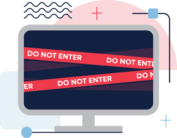 Do not enter message display on desktop screen  イラスト
