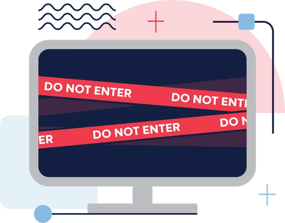 Do not enter message display on desktop screen  Illustration