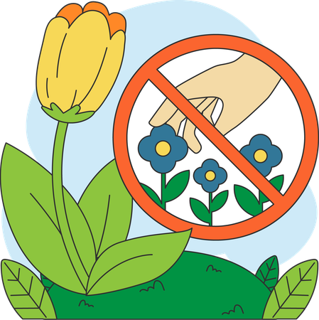Do not pluck flowers  일러스트레이션