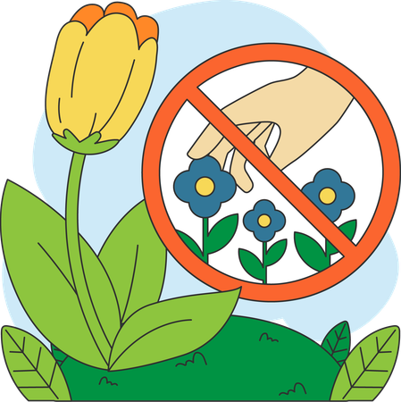 Do not pluck flowers  Illustration