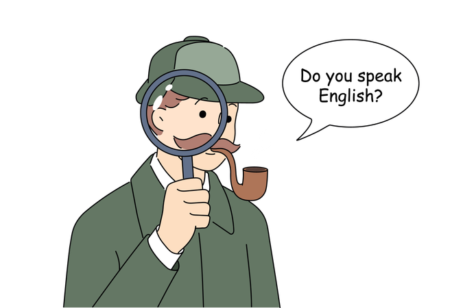 Do you speak english as Sherlock Holmes  Illustration