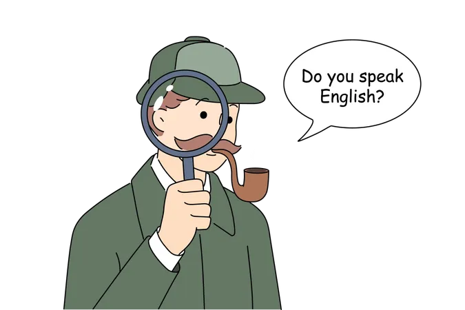 Do you speak english as Sherlock Holmes  Illustration