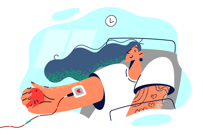 Doadora de sangue feminina  Ilustração