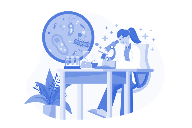 Docteur faisant des recherches en laboratoire  Illustration