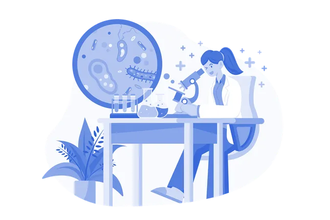 Docteur faisant des recherches en laboratoire  Illustration