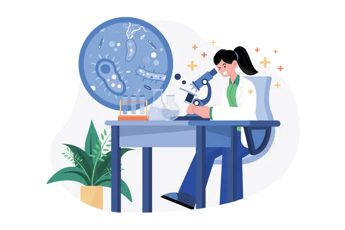 Docteur faisant des recherches en laboratoire  Illustration