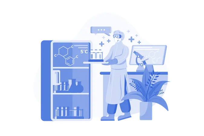 Médecin effectuant des recherches en laboratoire  Illustration