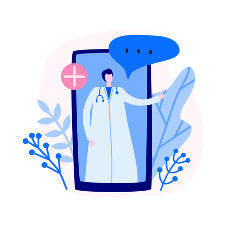 Médecin en ligne  Illustration