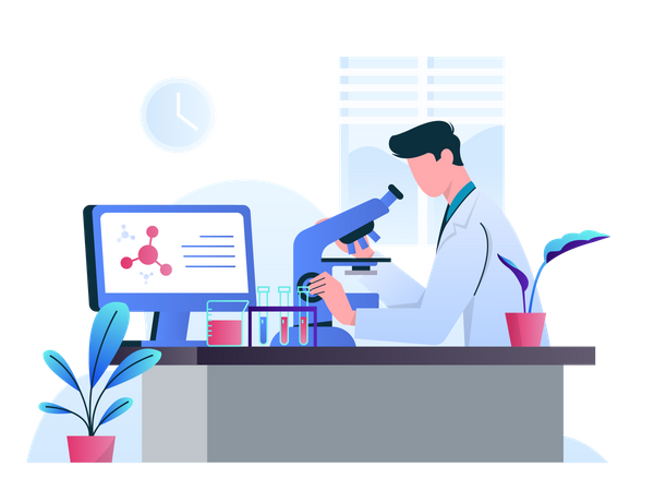 Docteur faisant des recherches sur les genoux  Illustration