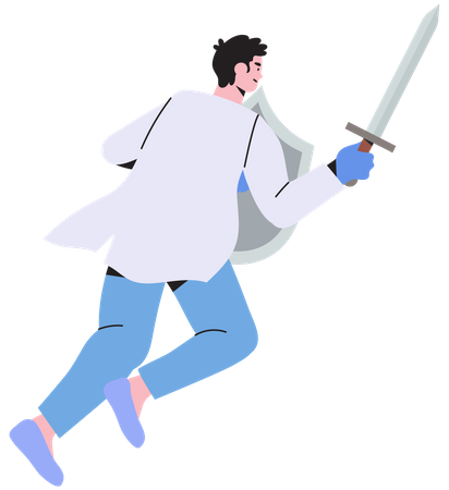 Un médecin combat le virus  Illustration