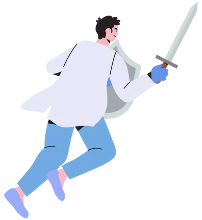 Un médecin combat le virus  Illustration