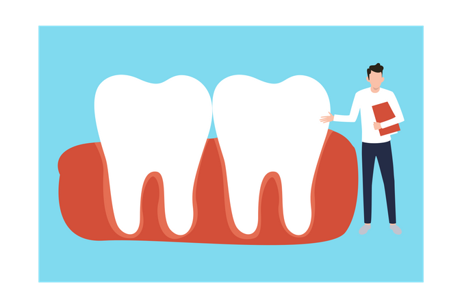 Médecin montrant les dents  Illustration