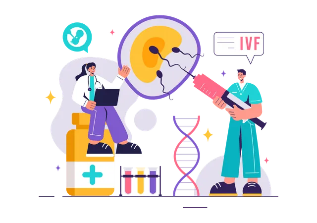 Médecin tenant une injection  Illustration